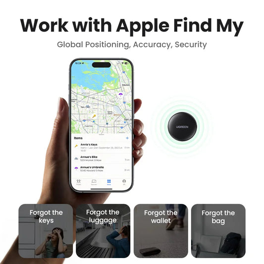 מעקב חכם UGREEN SmartTrack - מכשיר איתור Bluetooth תואם Apple Find My למפתחות ותיקים