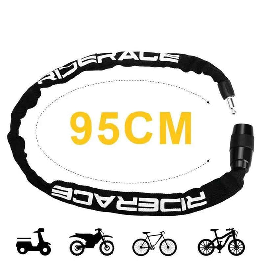 מנעול שרשרת לאופניים RIDERACE - אבטחה גבוהה עם 2 מפתחות | מנעול נייד למטב ואופניים חשמליים