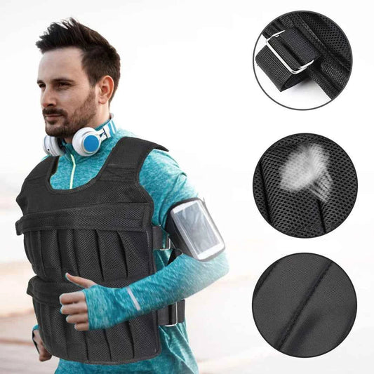 3-50kg Durable Loading Weighted Vest Adjustable Weight Boxing Training Exercise Waistcoat Durable Invisible Sand for Running