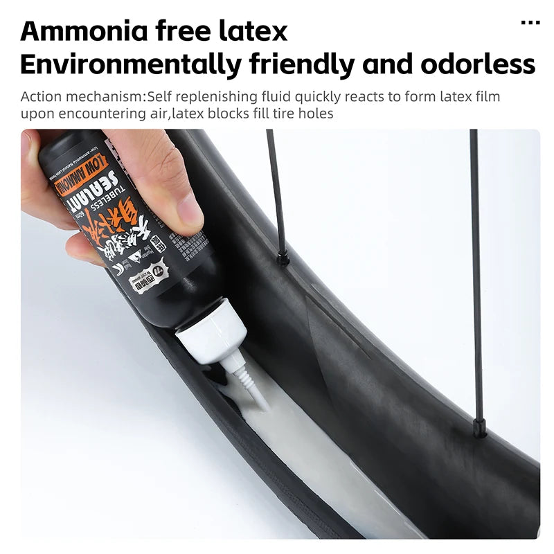 נוזל איטום צמיגי אופניים West Biking - נוזל תיקון פנצ'רים לצמיגים ללא פנימית 60 מ"ל