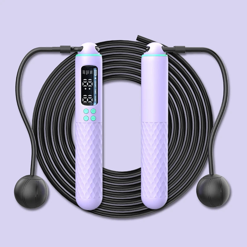 חבל קפיצה חכם - מונה קלוריות דיגיטלי נטען USB עם מסך LCD