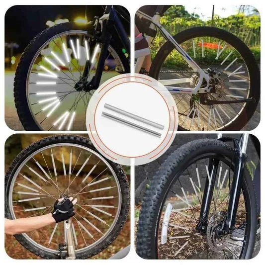 רצועות רפלקטור לאופניים - 12 יחידות מחזירי אור לחישורי גלגלים