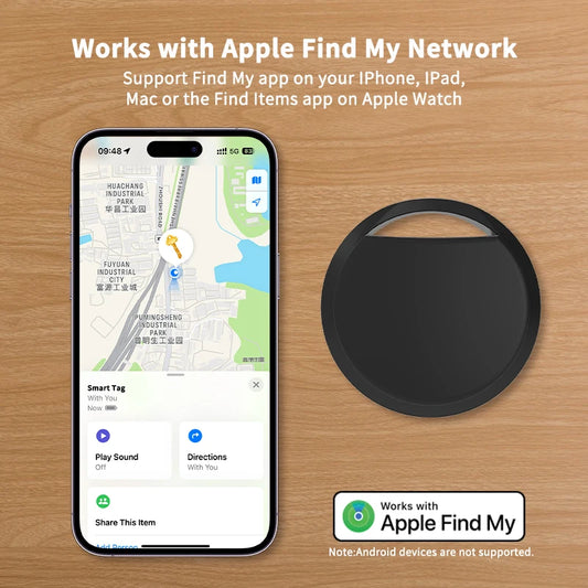 מעקב חכם לאייפון - מכשיר איתור Bluetooth תואם Apple Find My למפתחות ותיקים