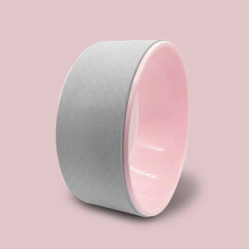 Gray and pink ceramic bowl on a pink background