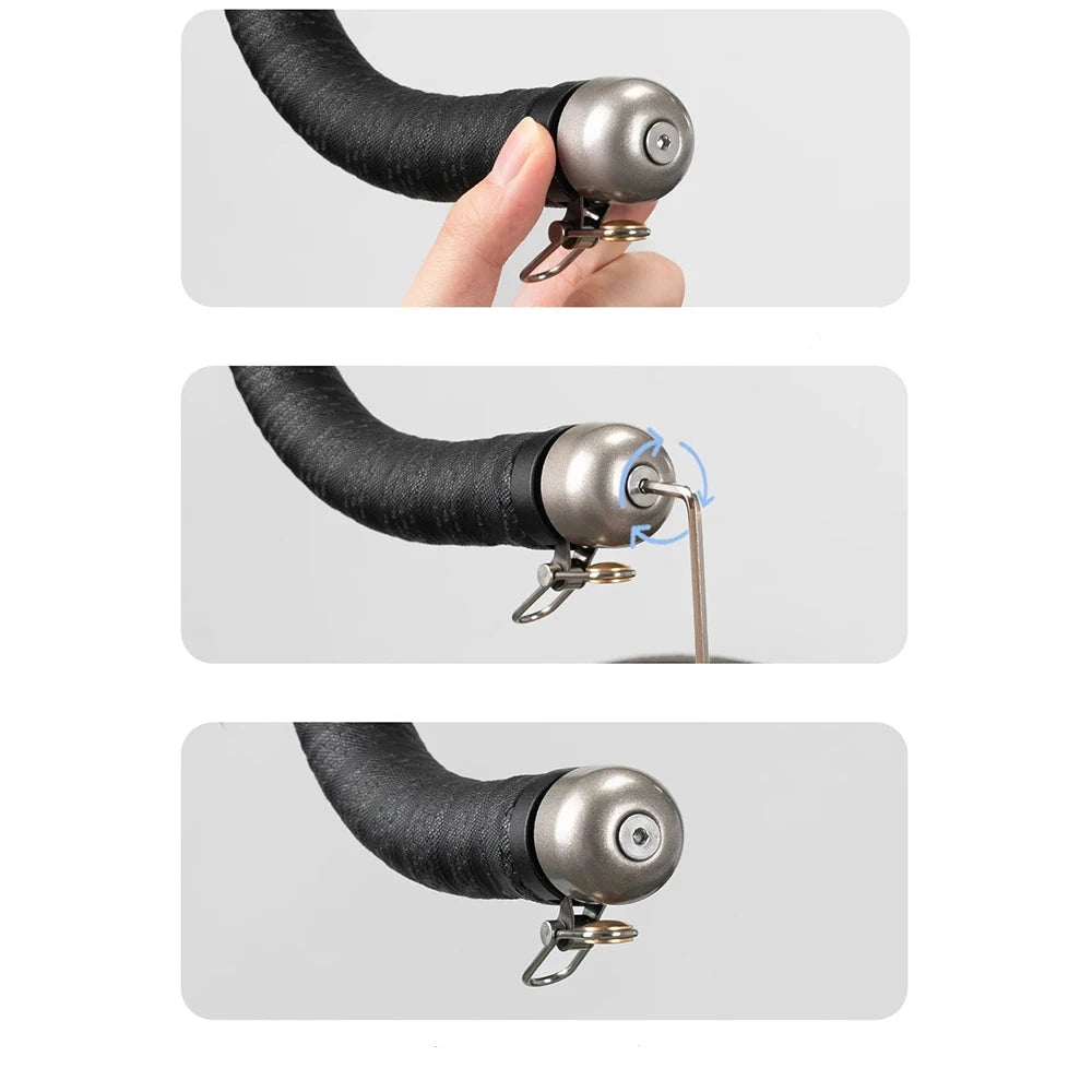 Step-by-step installation instructions for a handlebar with an expansion plug and screws.