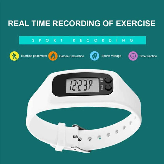 LED Pedometer Bracelet Step Counter Watch Multi-Function Walking Running Pedometer Silicone Step Tracker for Outdoor Sports