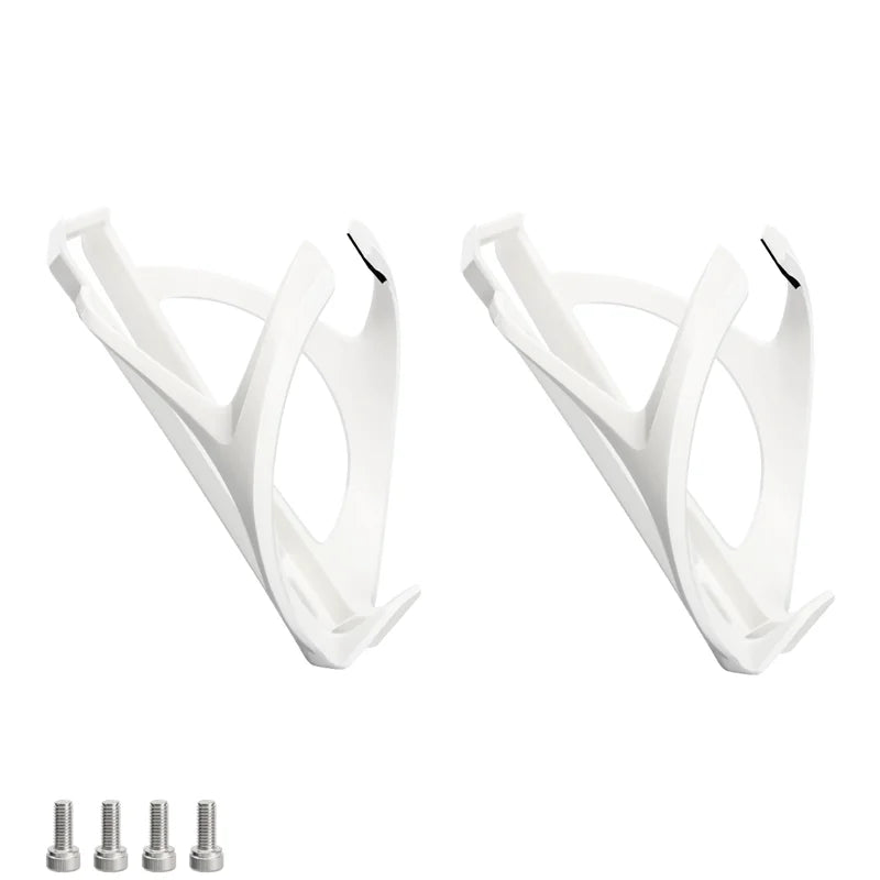 Two white motorcycle fairings with mounting bolts on a white background