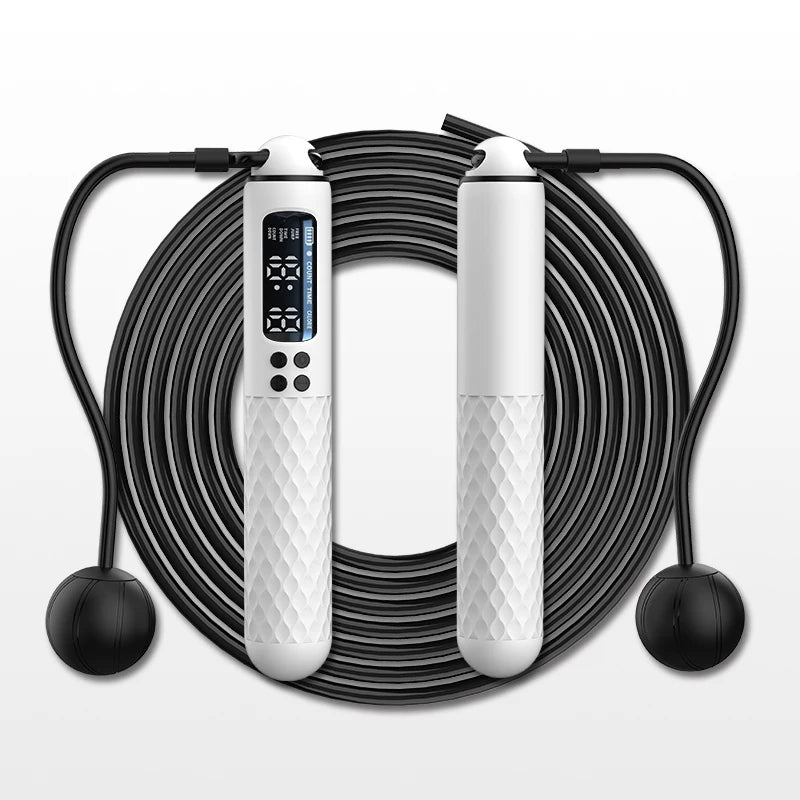 חבל קפיצה חכם - מונה קלוריות דיגיטלי נטען USB עם מסך LCD