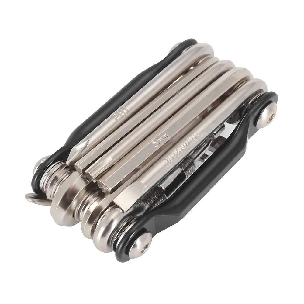Multitool with multiple tools on a white background