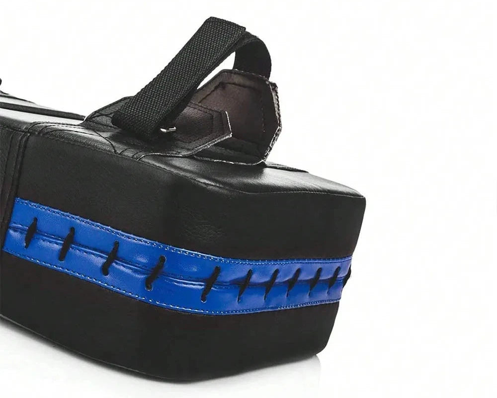Black bag with a blue stripe on a white background