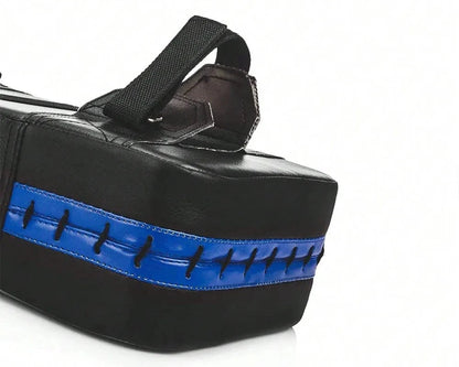 Black bag with a blue stripe on a white background