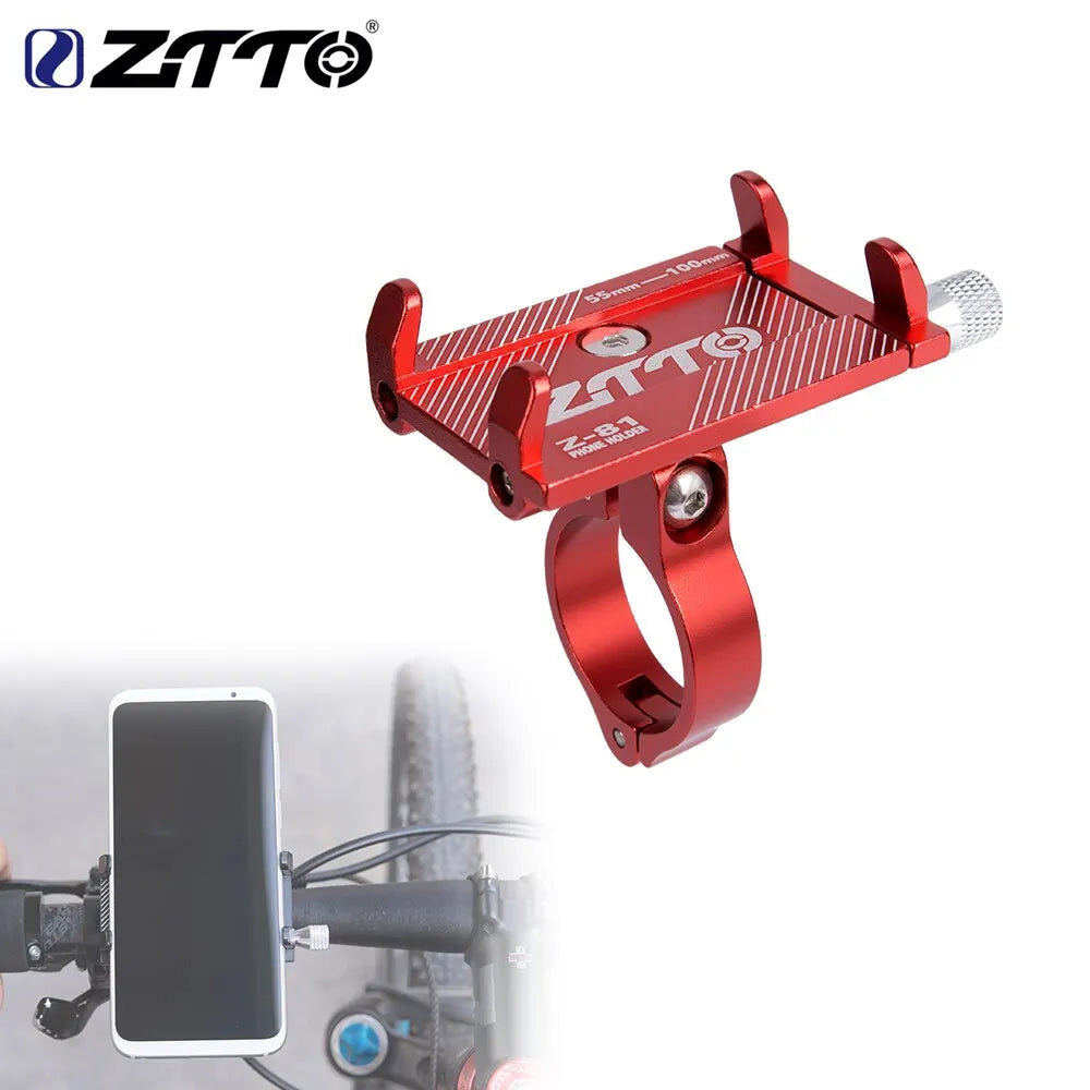 Red ZTTO bike phone mount on a white background