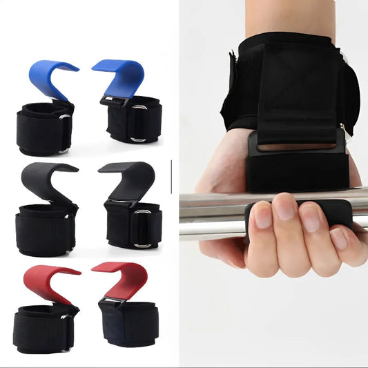 Wrist hook product with color options and usage demonstration on a white background