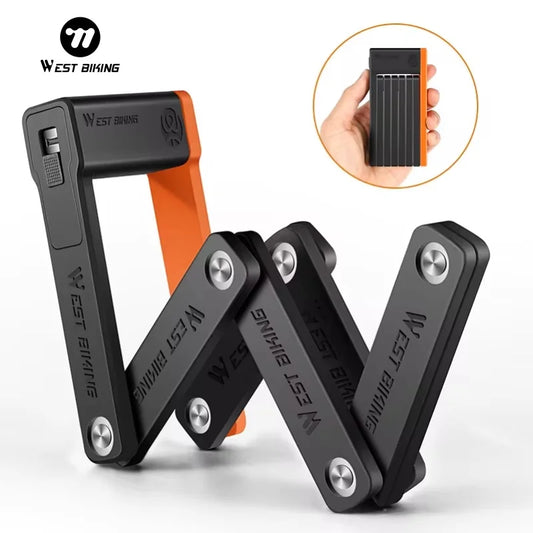 מנעול מתקפל לאופניים WEST BIKING 🔐 - מנעול שרשרת חזק ונייד לכל סוגי האופניים