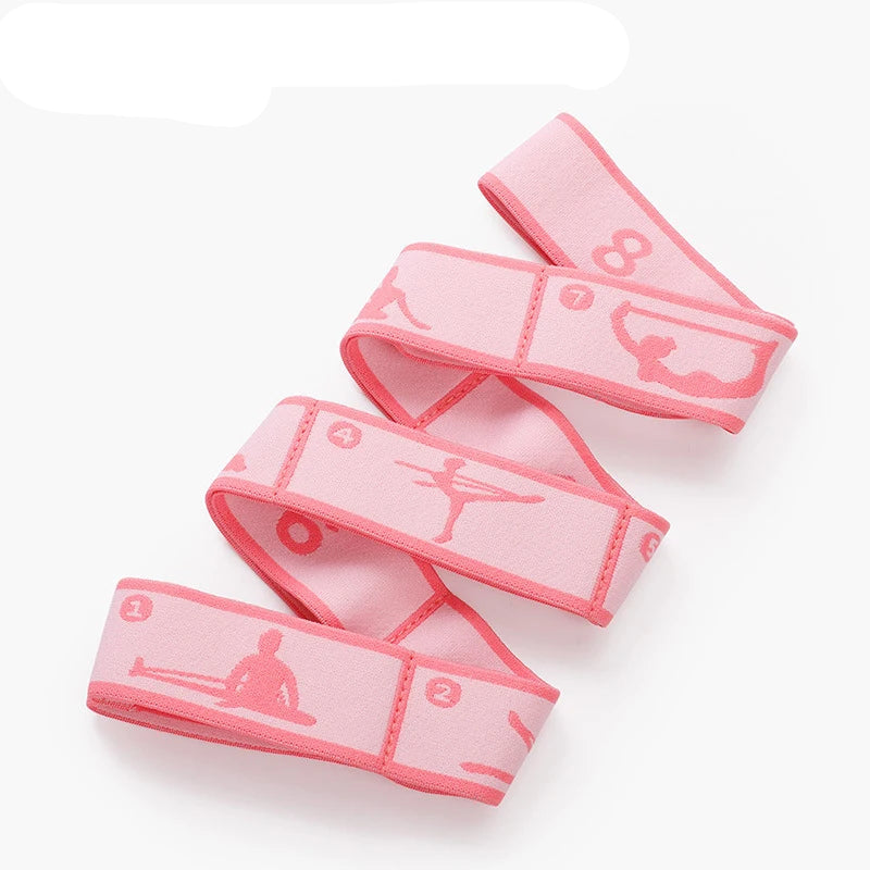 Pink eight-panel body elastic band on a white background