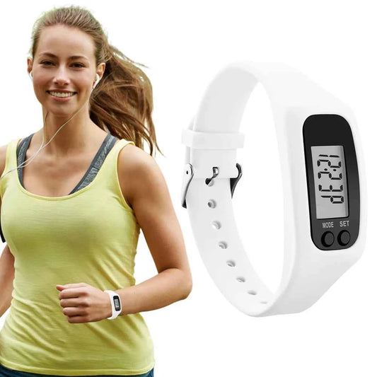 LED Pedometer Bracelet Step Counter Watch Multi-Function Walking Running Pedometer Silicone Step Tracker for Outdoor Sports