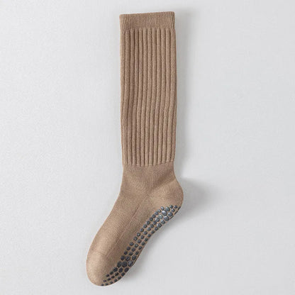 גרבי יוגה אנטי-סליפ עם נקודות סיליקון - גרבי פילאטיס עד הברך