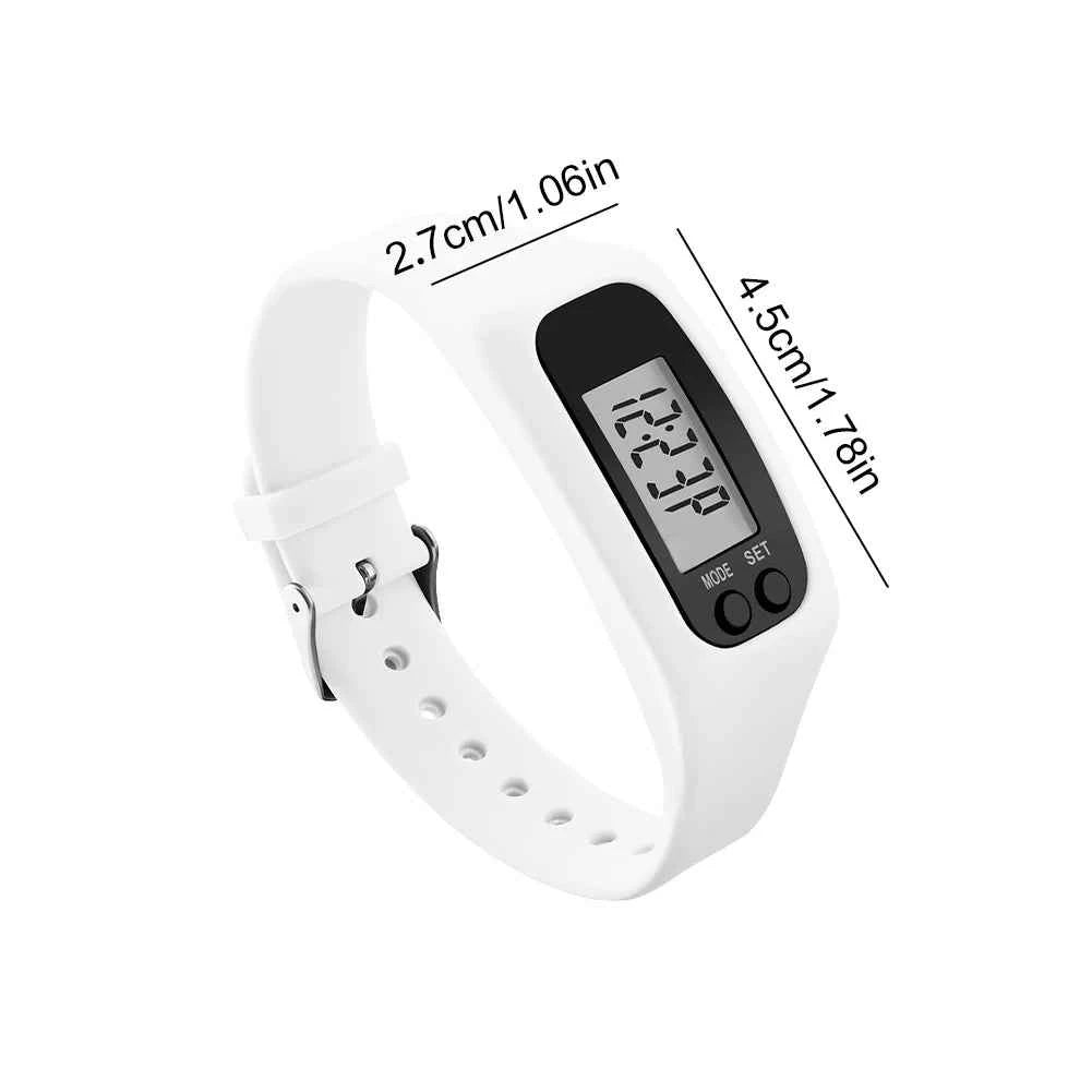 LED Pedometer Bracelet Step Counter Watch Multi-Function Walking Running Pedometer Silicone Step Tracker for Outdoor Sports