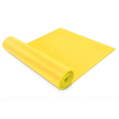 Yellow yoga mat rolled up on a white background