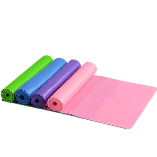 Set of colorful rolled-up mats on a white background