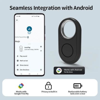 מעקב חכם RSH לאנדרואיד - מכשיר איתור Bluetooth תואם Google Find My למפתחות ותיקים